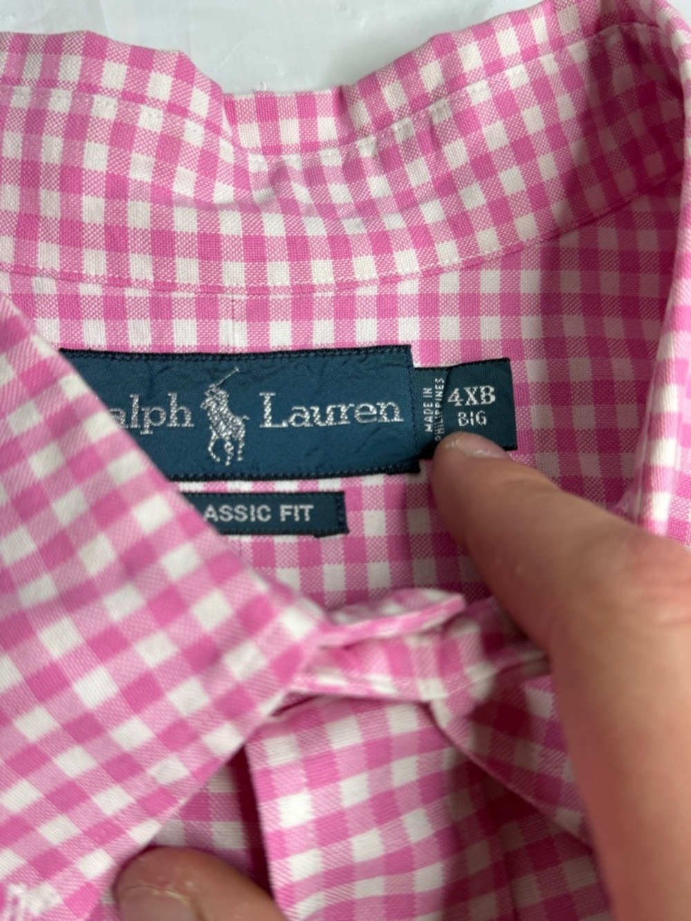 Polo Ralph Lauren Shirt Mens 4XB Pink Gingham Check Button Down Classic Fit - Picture 3 of 5